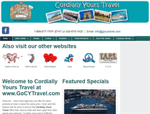 Tablet Screenshot of cordiallyyourstravel.com